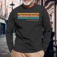 Vintage Sunset Stripes Anderson Island Washington Long Sleeve T-Shirt Gifts for Old Men