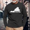 Virginia Love Hometown State Pride Long Sleeve T-Shirt Gifts for Old Men