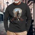 Warrior With Armor Of God Christian Long Sleeve T-Shirt Gifts for Old Men