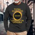Washington Indiana Total Solar Eclipse 2024 Long Sleeve T-Shirt Gifts for Old Men