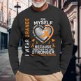 I Wear Orange Myself Me Self Ms Awareness Multiple Sclerosis Long Sleeve T-Shirt Gifts for Old Men
