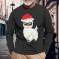 Weihnachtslama Unisex Langarmshirts mit Sonnenbrille & Weihnachtsmütze Geschenke für alte Männer