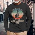 Weimaraner Dog Vintage Weimaraner Dad Long Sleeve T-Shirt Gifts for Old Men