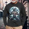 Werewolf Tearing Meme Ripping Alpha Tear Wolf Fullmoon Long Sleeve T-Shirt Gifts for Old Men