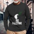 West Bank Middle East Peace Dove Olive Branch Free Palestine Long Sleeve T-Shirt Gifts for Old Men