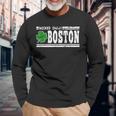 Wicked Smaht Boston Massachusetts Accent Smart Ma Distressed Long Sleeve T-Shirt Gifts for Old Men