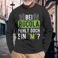 Witziges Spruch Langarmshirts - Fehlt bei Rucola ein M?”, Humorvolles Mode Geschenke für alte Männer