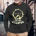 Wolf Fans Totality Solar Total Moon Eclipse 2024 Spring Men Long Sleeve T-Shirt Gifts for Old Men