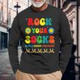 World Down Syndrome Awareness Day Rock Your Socks Groovy Long Sleeve T-Shirt Gifts for Old Men