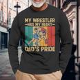 My Wrestler Has My Heart Wrestling Dad Father's Day Long Sleeve T-Shirt Gifts for Old Men