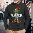 Xmas Fearless Elf Family Matching Christmas Pajama Long Sleeve T-Shirt Gifts for Old Men