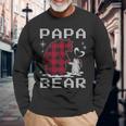 Xmas Papa Bear Pyjama Rot Büffel Plaid Eisbär Weihnachten Langarmshirts Geschenke für alte Männer