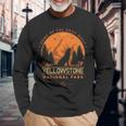 Yellowstone Home Of Gray Wolf Wildlife Long Sleeve T-Shirt Gifts for Old Men