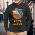 Yeye Shark Vintage Papa Grandpa Father's Day Long Sleeve T-Shirt Gifts for Old Men