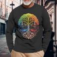 Yggdrasil Viking Warrior Norse Mythology Langarmshirts Geschenke für alte Männer