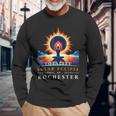 Yoga Total Solar Eclipse April 8Th 2024 Rochester Long Sleeve T-Shirt Gifts for Old Men
