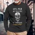 Zombie Skull Langarmshirts - Vermeide unnötigen Sozialkontakt, Lustiges Motiv Geschenke für alte Männer