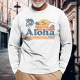 Aloha Hawaii Vintage Beach Summer Surfing 70S Retro Hawaiian Long Sleeve T-Shirt Gifts for Old Men
