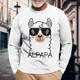 Alpapa Alpaka Lama Liebhaberatertag Tiere Papa Langarmshirts Geschenke für alte Männer