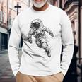 Astronauta Gráfico Espacio Motivo Astronauta Camiseta de manga larga Regalos para ancianos