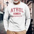 Athol Massachusetts Ma Vintage Sports Red Long Sleeve T-Shirt Gifts for Old Men