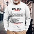 Bachelors Party Checklist Stag Do Party Games Long Sleeve T-Shirt Gifts for Old Men