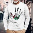 Bandera Palestina En Una Impresión A Mano Palestina Gratis Camiseta de manga larga Regalos para ancianos