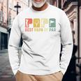 Best Papa By Par Golf Opa Golfer Golfing Dad Retro Langarmshirts Geschenke für alte Männer