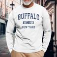 Buffalo New York Ny Vintage Athletic Sports Long Sleeve T-Shirt Gifts for Old Men