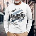 Celebrar La Diversidad Tipos De Regalos De Ballenas Para Los Amantes De Las Ballenas Camiseta de manga larga Regalos para ancianos