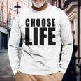 Choose Life Grandes Lettres Noires En Gras Style Rétro Années 80 T-shirt à manches longues Cadeaux pour les vieillards