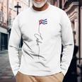 Cuba Flag Bandera De Cuba Cuban Patriotic Flag Langarmshirts Geschenke für alte Männer