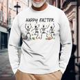 Dancing Skeletons With Bunny Ears & Easter Eggs Easter Day Long Sleeve T-Shirt Gifts for Old Men