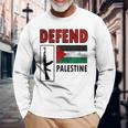 Defend Palestine Palestine Fighter Palestine Flag Gaza Camiseta de manga larga Regalos para ancianos