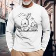 Easter Bunny Ausmalen Und Selbst Bemalen Langarmshirts Geschenke für alte Männer