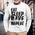 Eat Sleep Rave Repeat Divertida Para Fiesta Camiseta de manga larga Regalos para ancianos