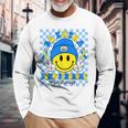 Be Extra Yellow And Blue Smile Face Down Syndrome Awareness Long Sleeve T-Shirt Gifts for Old Men
