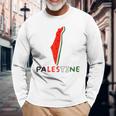 Falasn Palestine Watermelon Map Patriotic Graphic Long Sleeve T-Shirt Gifts for Old Men