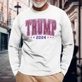 Faux Sequins Trump 2024 President Make America Trump Again Long Sleeve T-Shirt Gifts for Old Men
