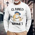 Cat French Artist Painting Clawed Monet Long Sleeve T-Shirt Gifts for Old Men