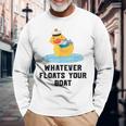 Cruise Ship Humour Whatever Floats Your Boat Cruising Long Sleeve T-Shirt Gifts for Old Men