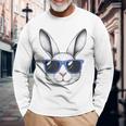 Rabbit Bunny Face Sunglasses Easter For Boys Men Long Sleeve T-Shirt Gifts for Old Men