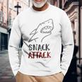 Shark Lovers Snack Attack Great 4 All Long Sleeve T-Shirt Gifts for Old Men