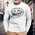 Troll Face Nerd Geek Graphic Long Sleeve T-Shirt Gifts for Old Men