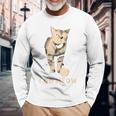 I Go Meow Cute Singing Cat Meme I Go Meow Cat Long Sleeve T-Shirt Gifts for Old Men