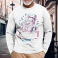 I Go Meow Singing Cat Cool Sunglasses Long Sleeve T-Shirt Gifts for Old Men