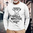 Grill Bbq Master Engineer Barbecue Long Sleeve T-Shirt Gifts for Old Men