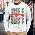 Haitian Af Patriotic Red Blue Haiti Zoe Pride For Flag Day Long Sleeve T-Shirt Gifts for Old Men