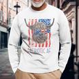 Highland Cow 4Th Of July Patriotic Af Usa Flag Farming Long Sleeve T-Shirt Gifts for Old Men