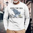 Keep The Sea Plastic Free Turtle With Bag Protect Earth Meme Long Sleeve T-Shirt Gifts for Old Men